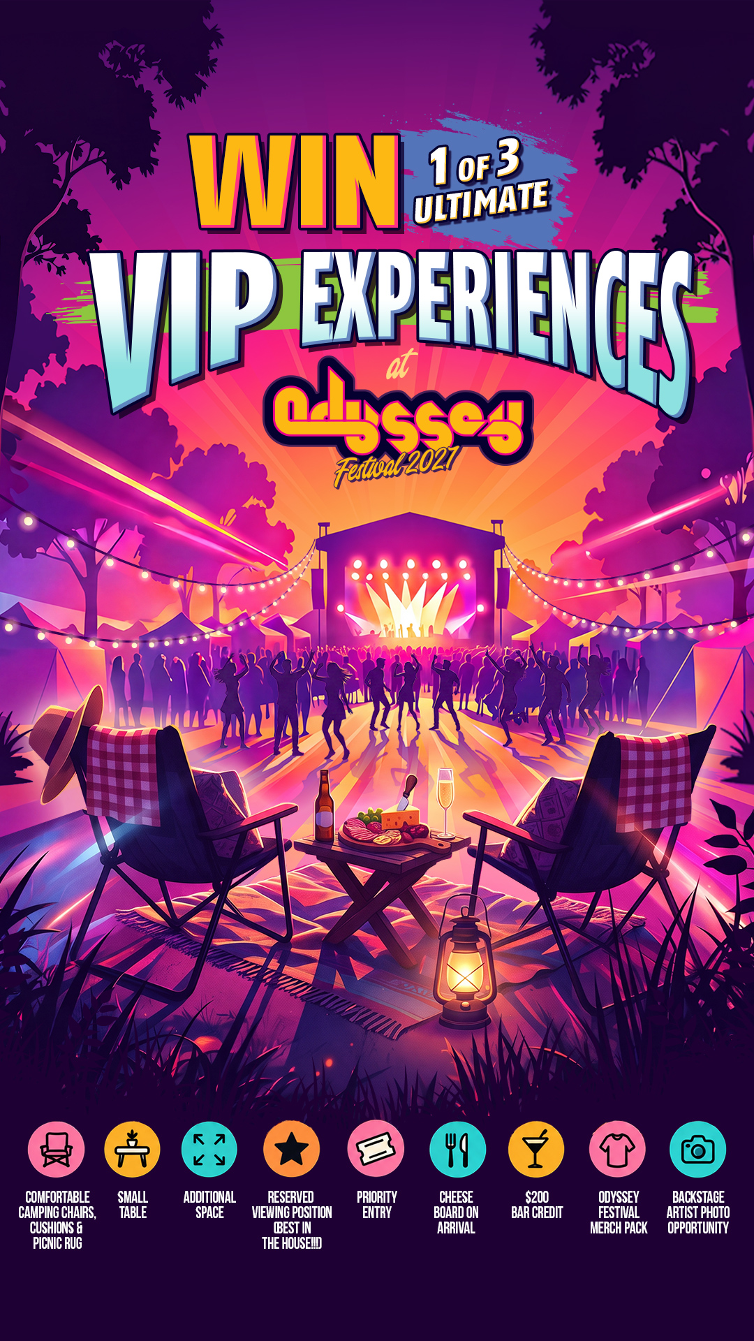 Win 1 of 3 Ultimate VIP Experiences at Odyssey Festival